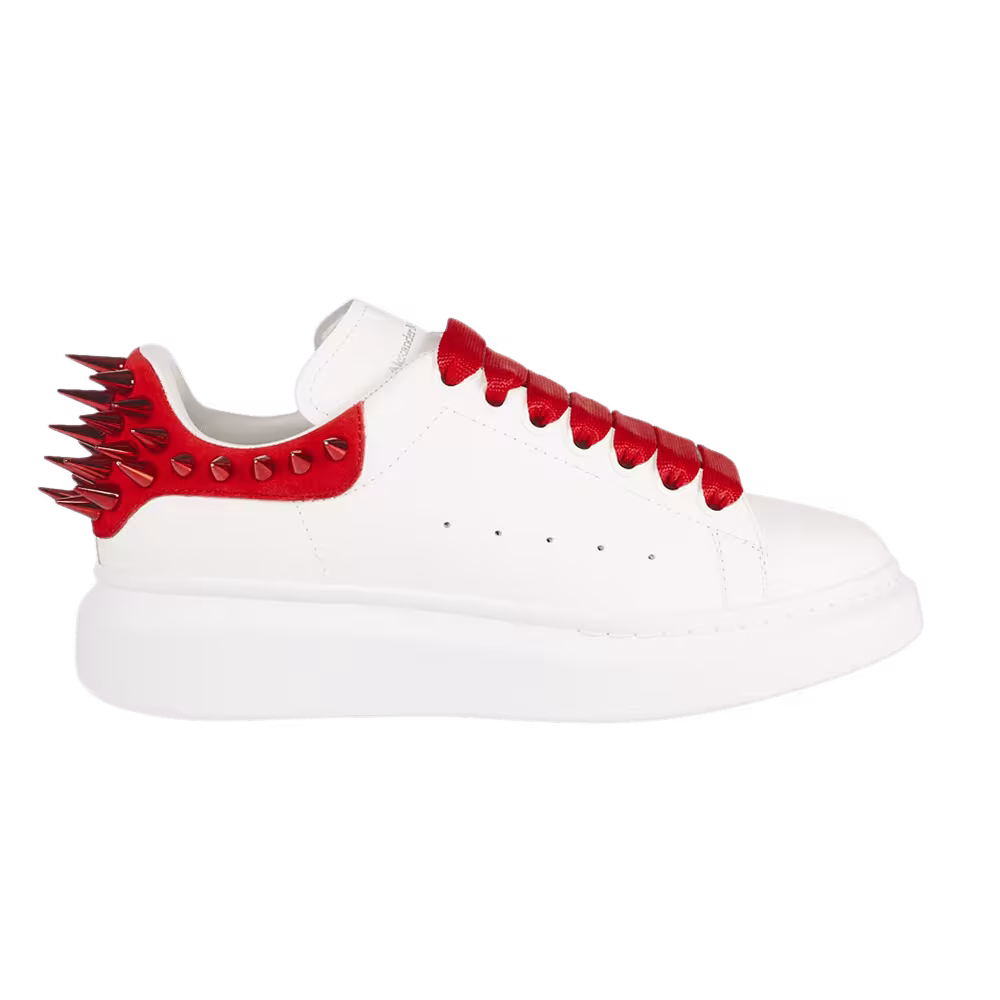 Alexander McQueen Women's Oversized Spiked Sneaker White Lust Red