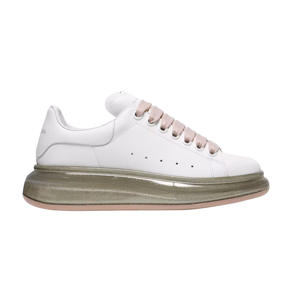 Alexander McQueen Women's Oversized Sneaker Transparent Rose Gold Glitter