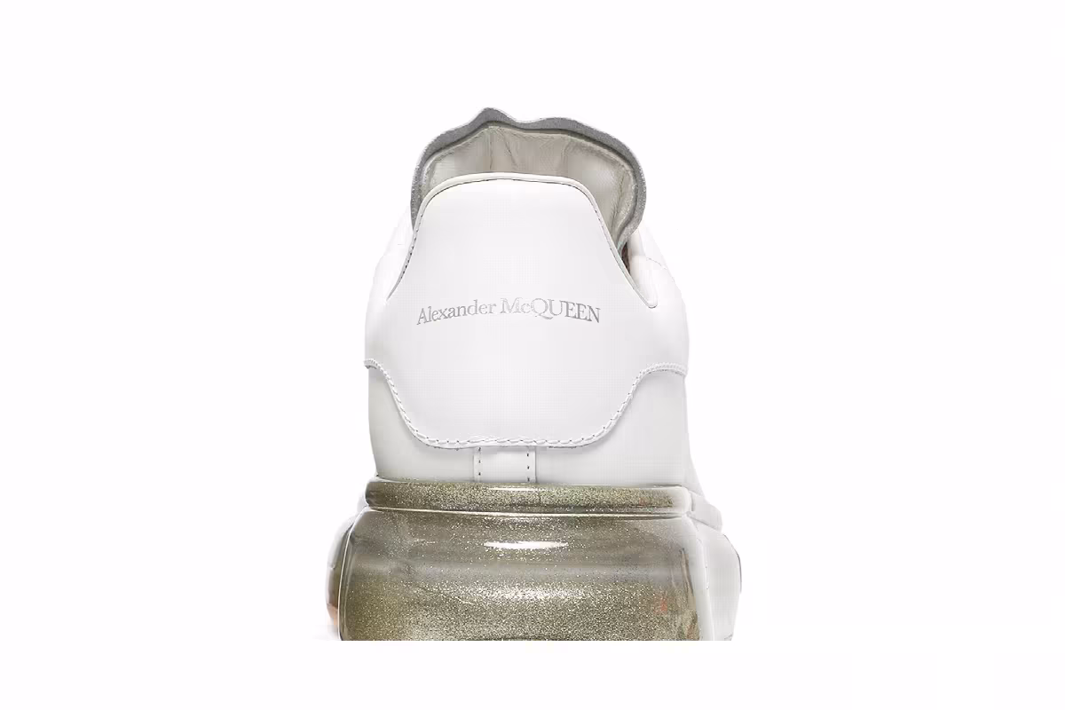 Alexander McQueen Women's Oversized Sneaker Transparent Rose Gold Glitter, view 8
