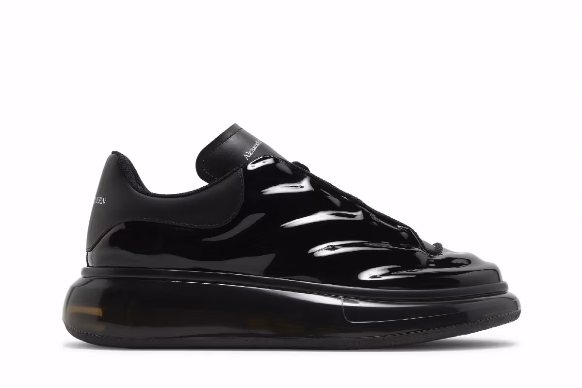 Alexander McQueen Oversized Sneaker Black Lux Gloss, view 2