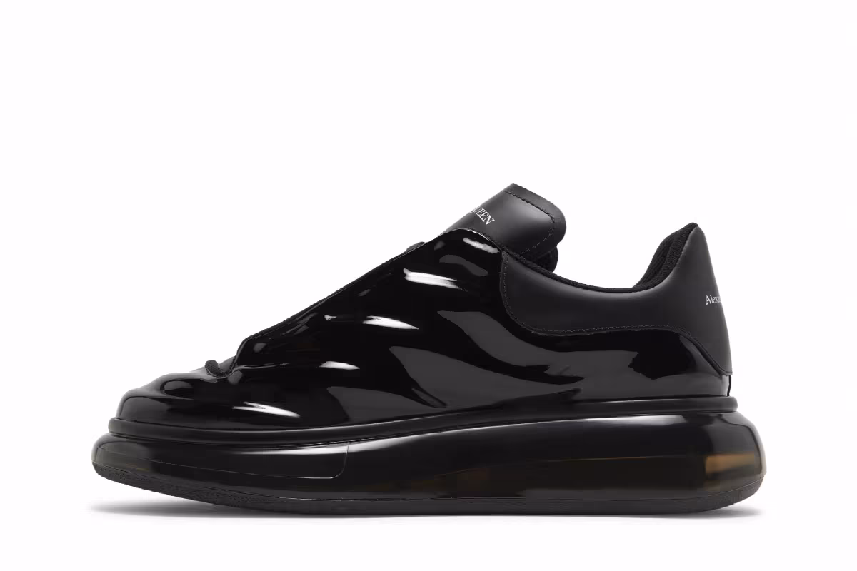 Alexander McQueen Oversized Sneaker Black Lux Gloss, view 4