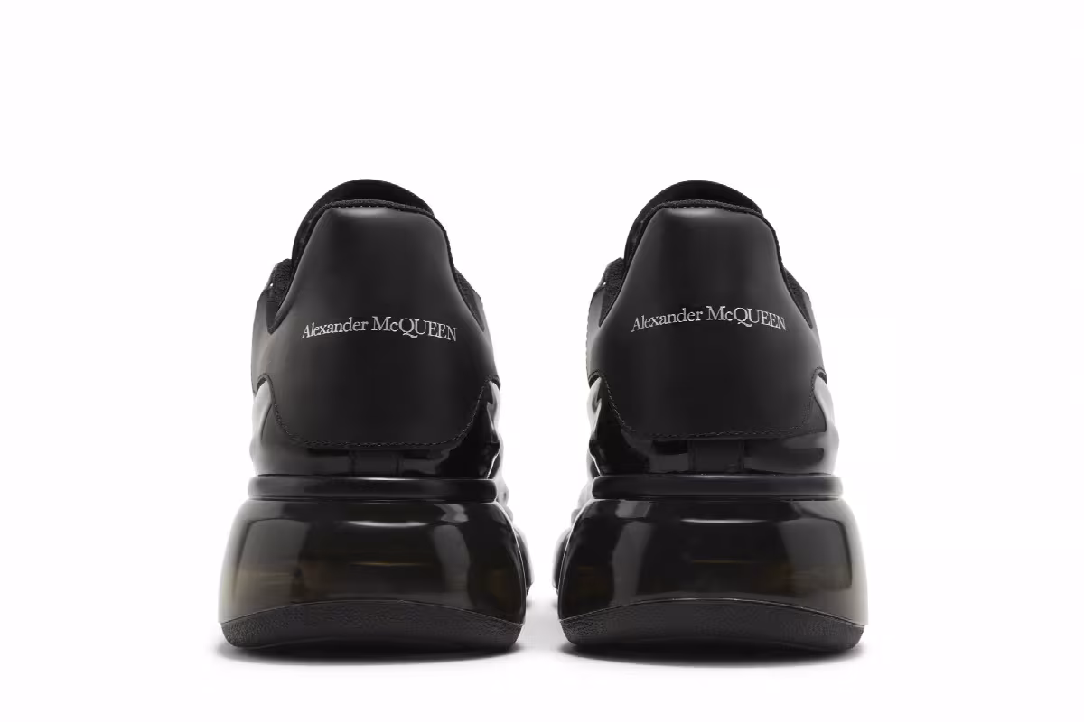 Alexander McQueen Oversized Sneaker Black Lux Gloss, view 7