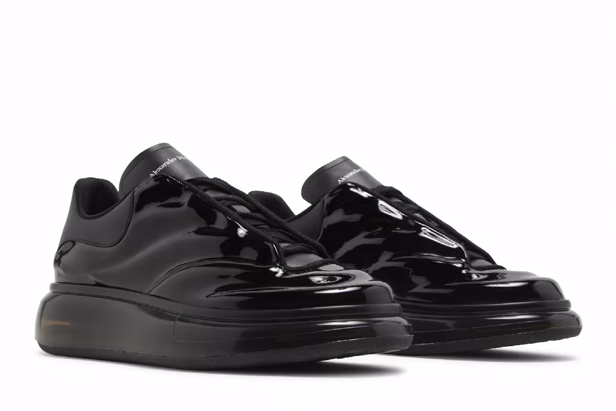Alexander McQueen Oversized Sneaker Black Lux Gloss, view 9