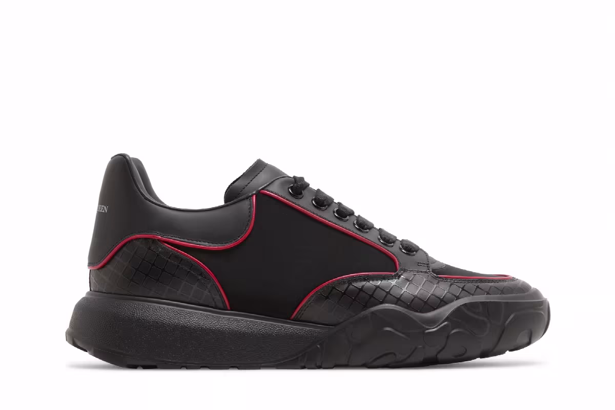 Alexander McQueen Oversized Court Trainer Black Lust Red, view 2