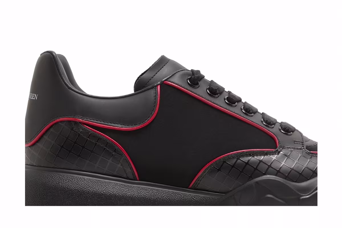 Alexander McQueen Oversized Court Trainer Black Lust Red, view 3