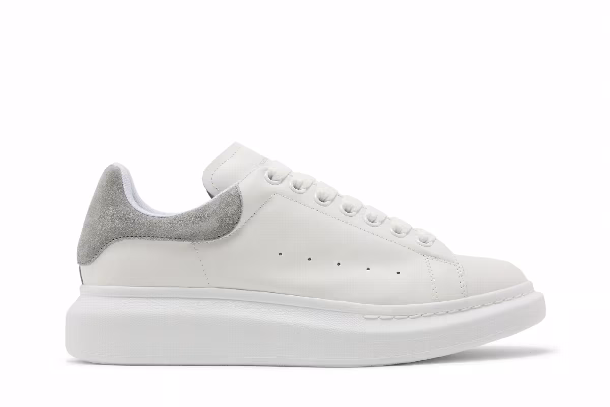 Alexander McQueen Oversized Sneaker White Grey Suede, view 2