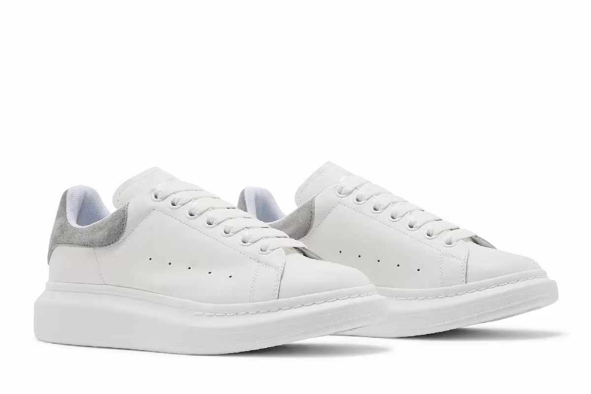 Alexander McQueen Oversized Sneaker White Grey Suede, view 9
