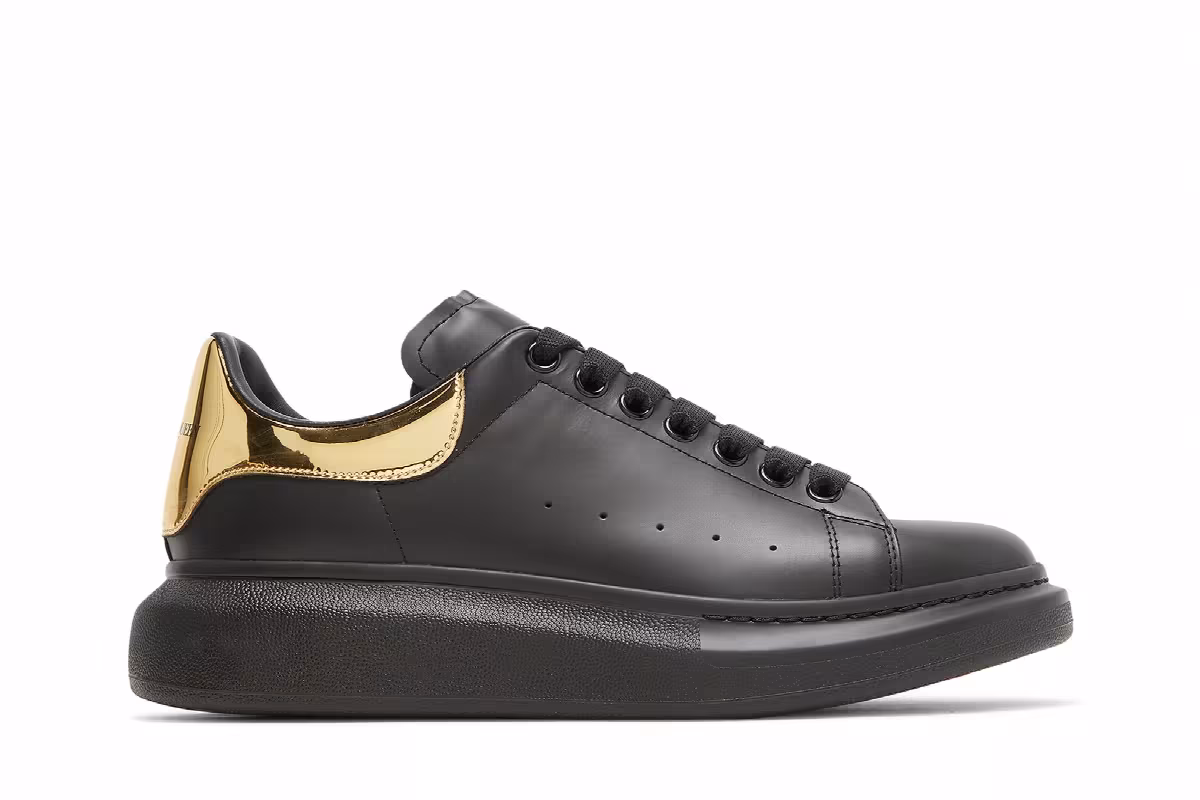 Alexander McQueen Oversized Sneaker Black Gold, view 2