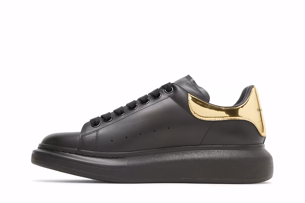 Alexander McQueen Oversized Sneaker Black Gold, view 4