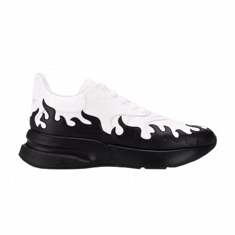 Alexander McQueen Oversized Runner 'White Black Flames'