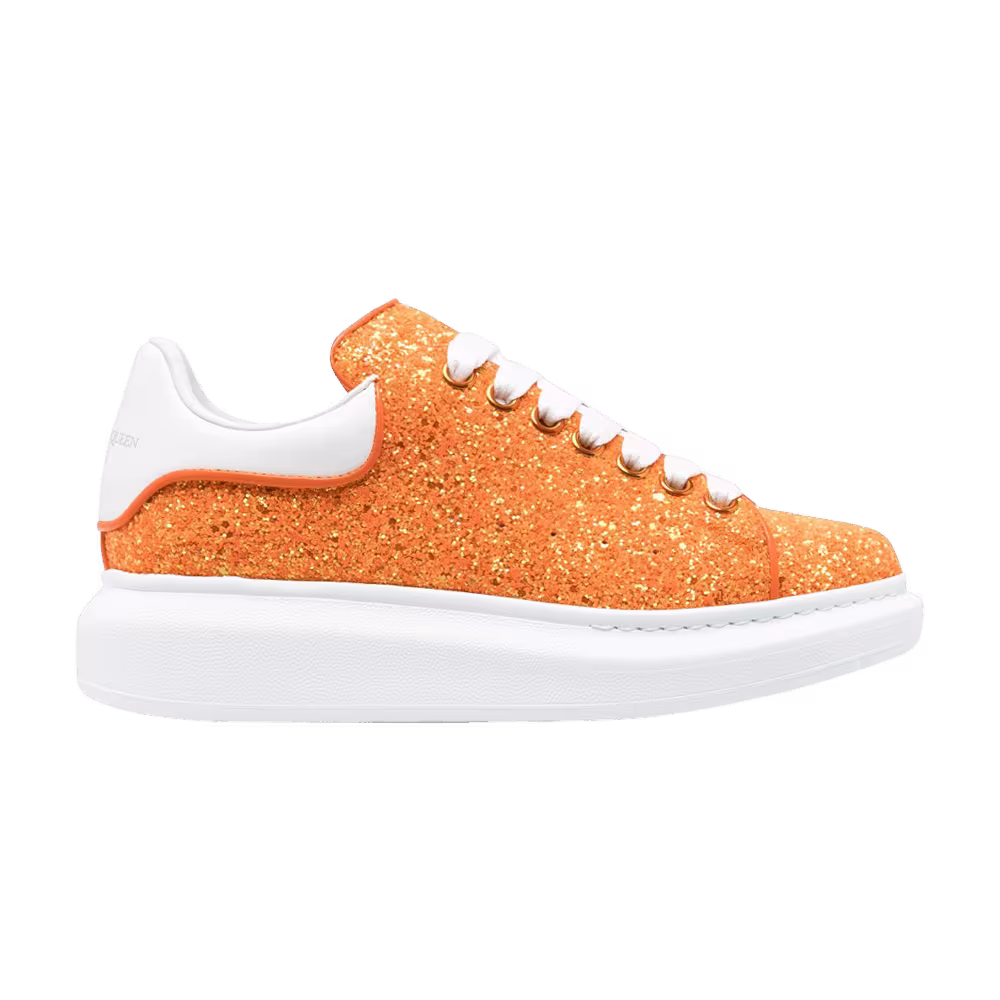 Alexander McQueen Women's Oversized Sneaker Sunset Orange Glitter