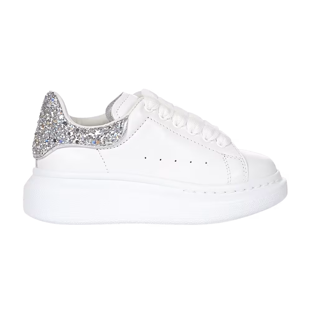 Alexander McQueen Oversized Sneaker Kids White Silver Glitter