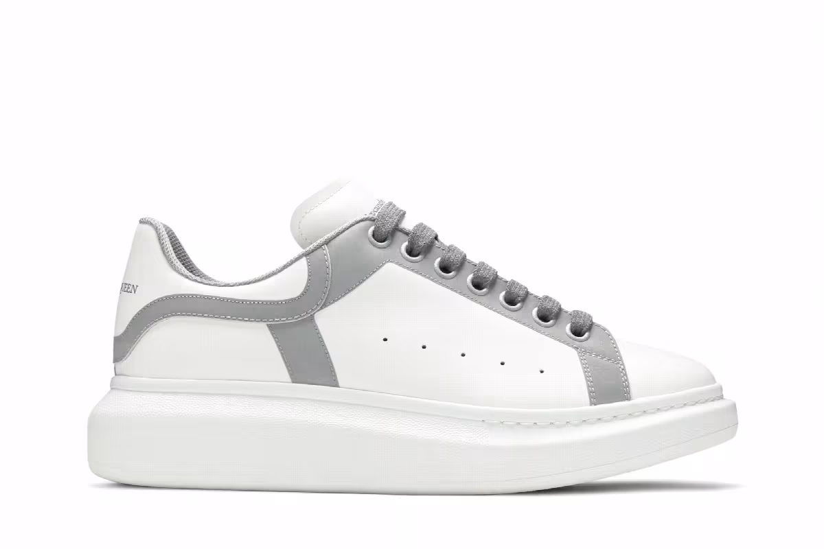 Alexander McQueen Oversized Sneaker White Silver, view 2