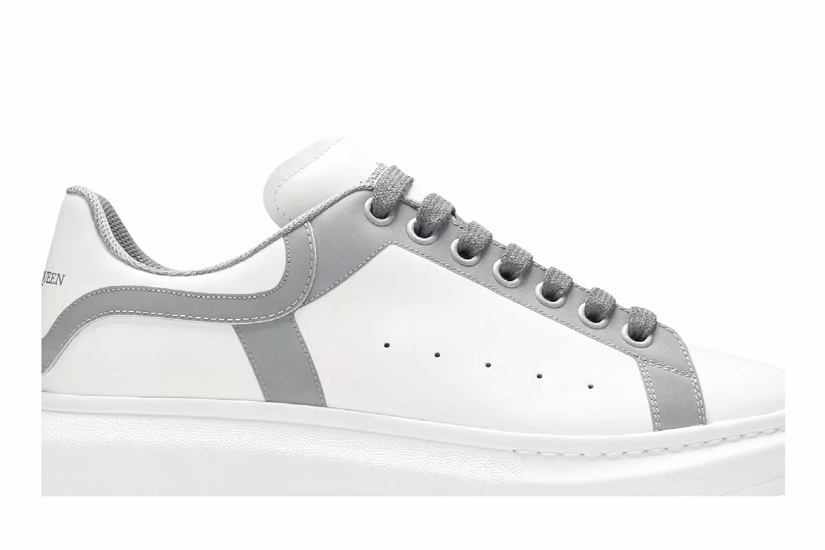 Alexander McQueen Oversized Sneaker White Silver, view 3