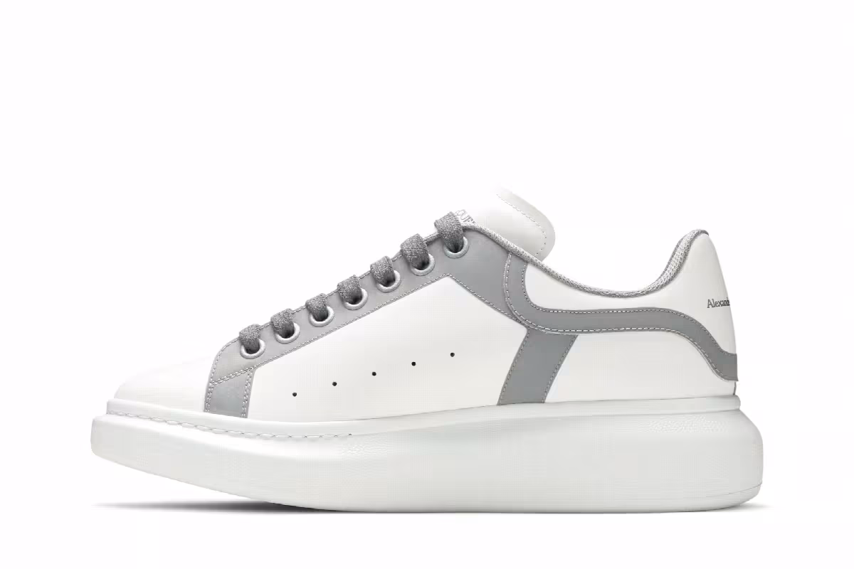 Alexander McQueen Oversized Sneaker White Silver, view 4