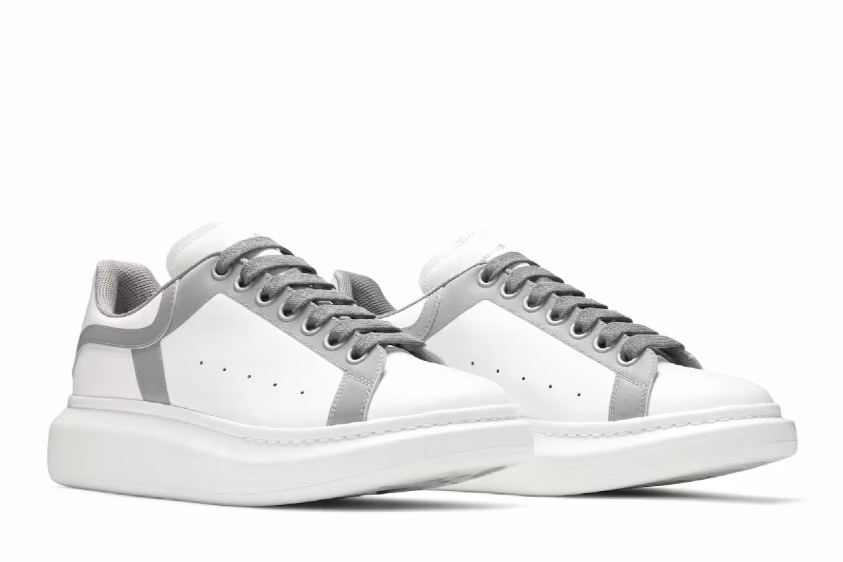 Alexander McQueen Oversized Sneaker White Silver, view 9
