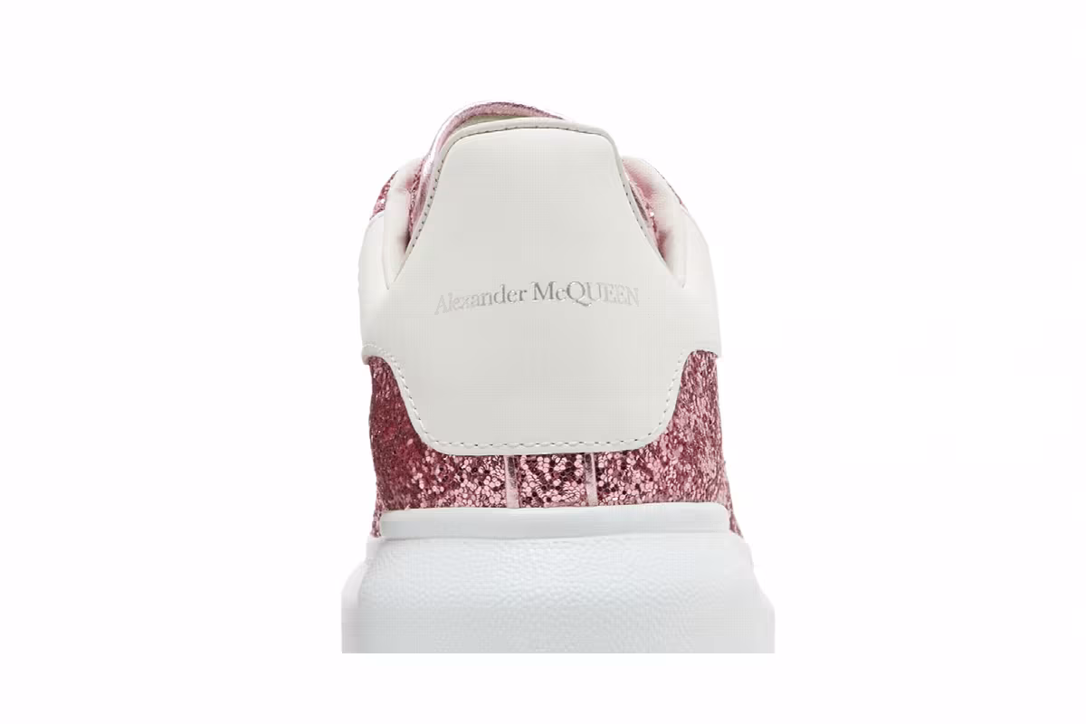 Alexander McQueen Women's Oversized Sneaker Pink White Glitter, view 8