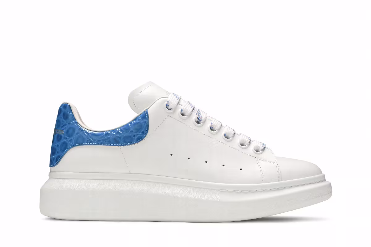 Alexander McQueen Oversized Sneaker Ultramarine Crocodile, view 2