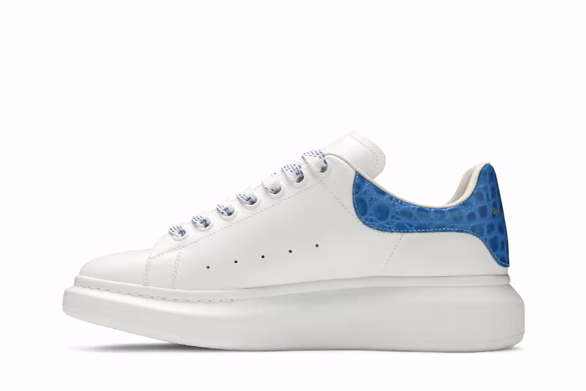 Alexander McQueen Oversized Sneaker Ultramarine Crocodile, view 4