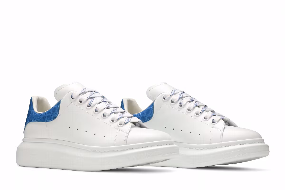 Alexander McQueen Oversized Sneaker Ultramarine Crocodile, view 9