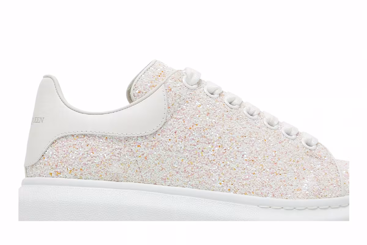 Alexander McQueen Women's Oversized Sneaker Pink Glitter, view 3