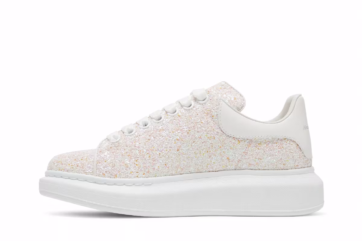 Alexander McQueen Women's Oversized Sneaker Pink Glitter, view 4