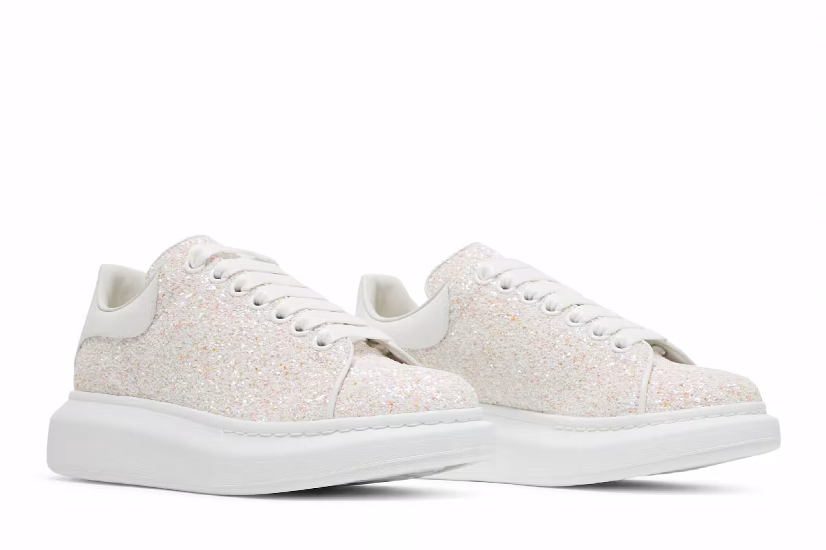 Alexander McQueen Women's Oversized Sneaker Pink Glitter, view 9