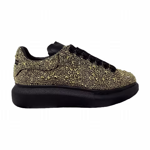 Alexander McQueen Wmns Oversized Sneaker 'Black Crystal Gold'