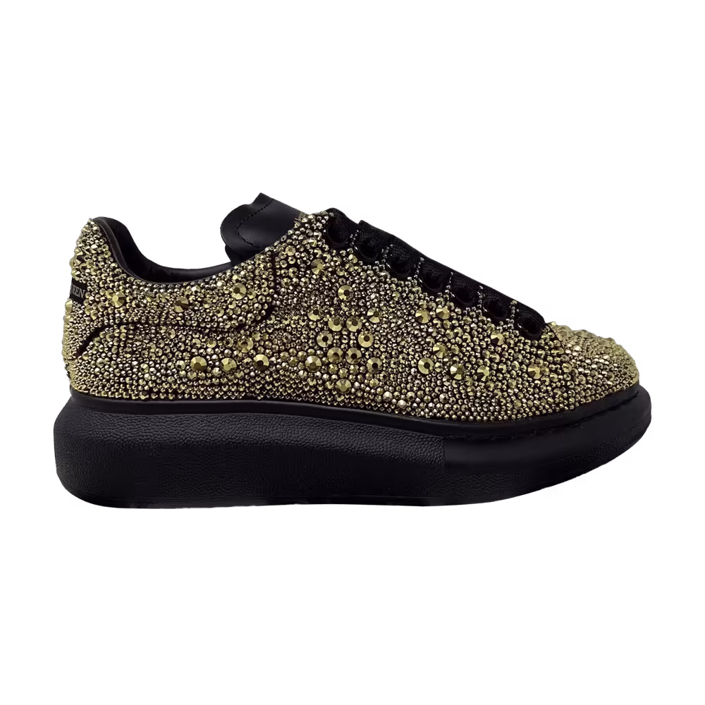 Alexander McQueen Women's Oversized Sneaker Black Crystal Gold