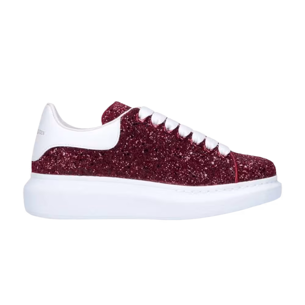 Alexander McQueen Women's Oversized Sneaker Burgundy Glitter