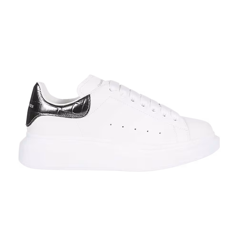 Alexander McQueen Women's Oversized Sneaker Anthracite Crocodile