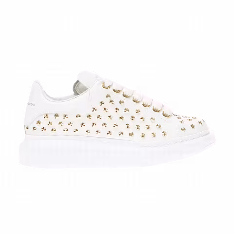Alexander McQueen Wmns Oversized Sneaker 'White Gold Spikes'