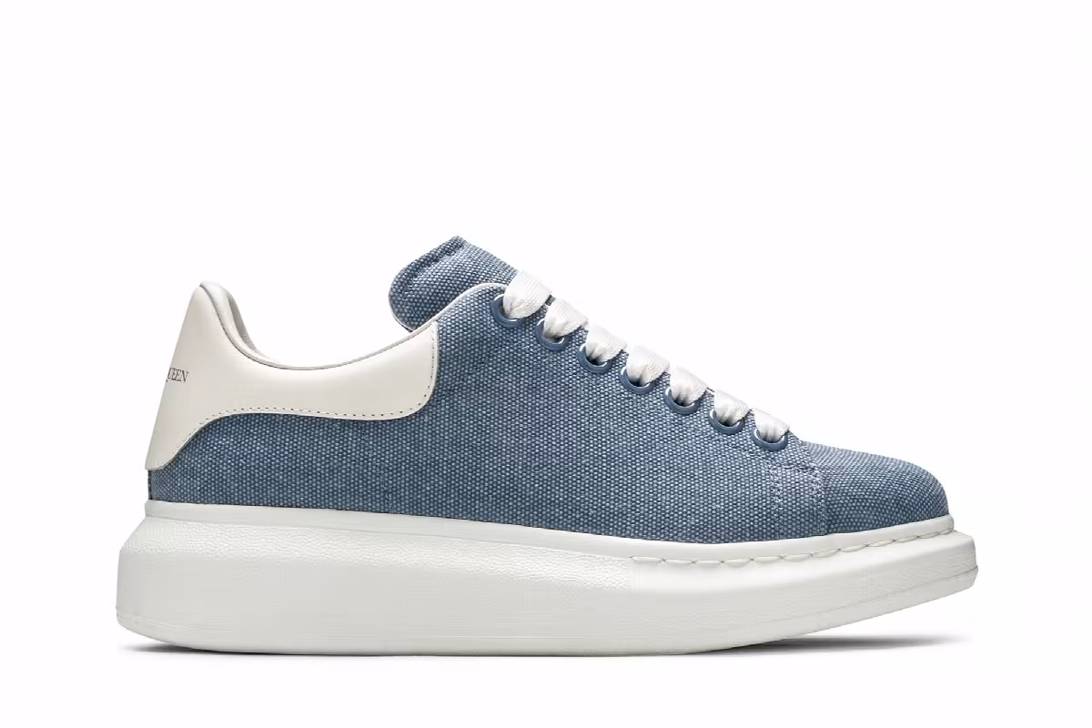 Alexander McQueen Women's Oversized Sneaker Flax Blue, view 2