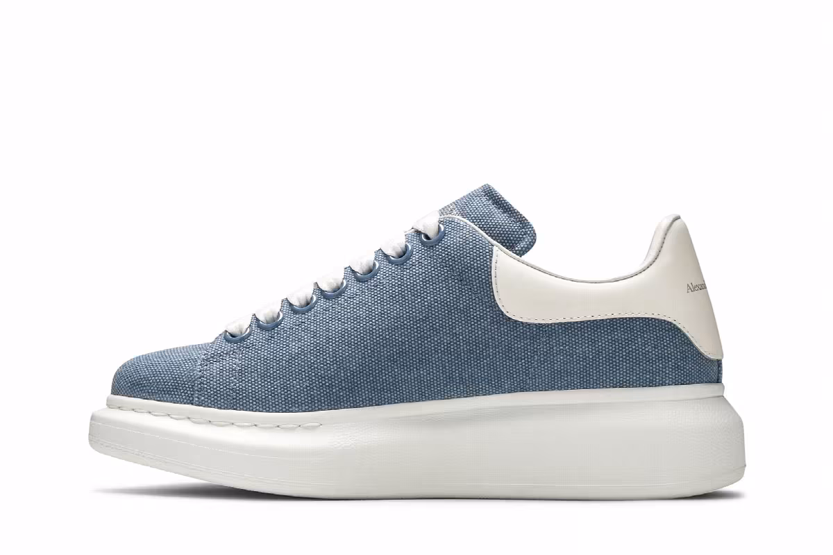Alexander McQueen Women's Oversized Sneaker Flax Blue, view 4