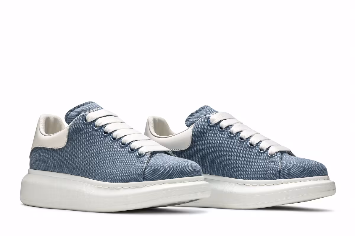 Alexander McQueen Women's Oversized Sneaker Flax Blue, view 9