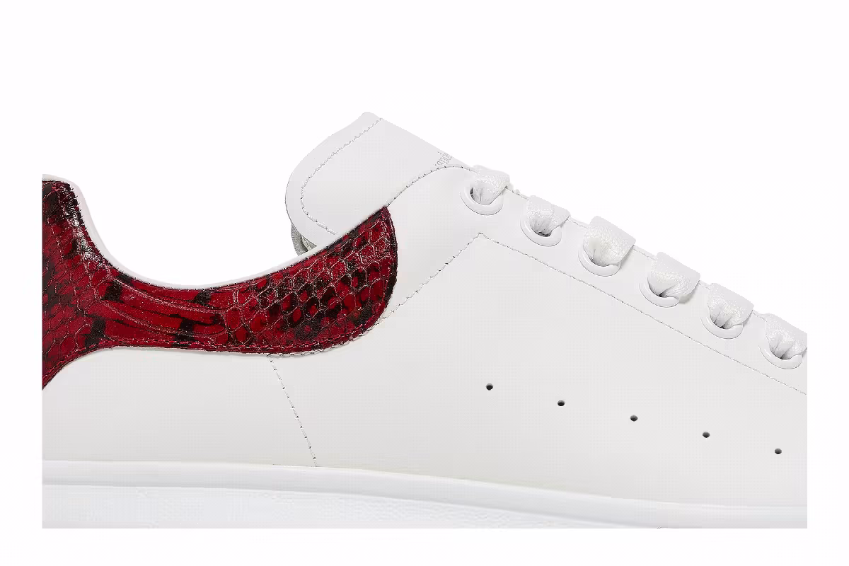 Alexander McQueen Oversized Sneaker White Red Python, view 3