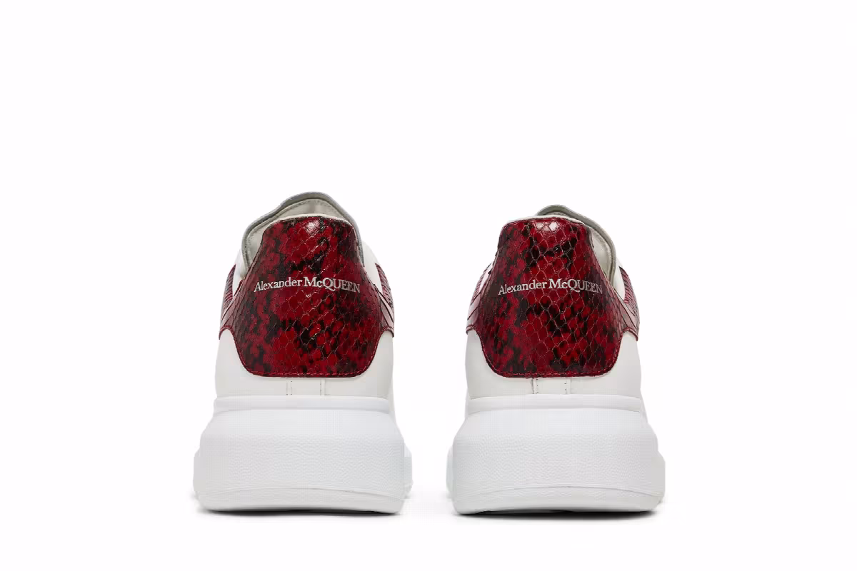 Alexander McQueen Oversized Sneaker White Red Python, view 7