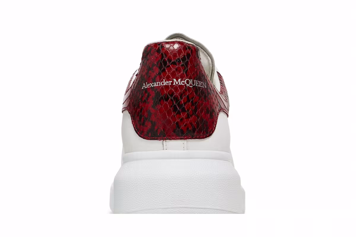 Alexander McQueen Oversized Sneaker White Red Python, view 8