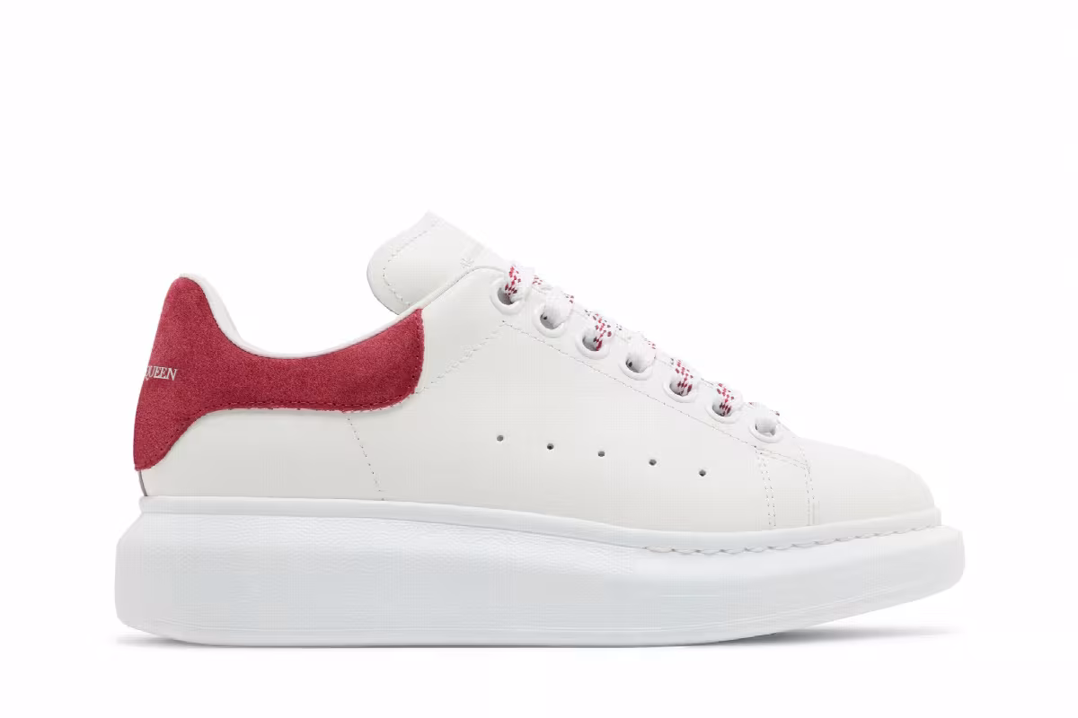 Alexander McQueen Women's Oversized Sneaker White Cherry, view 2