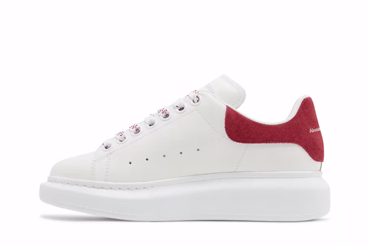 Alexander McQueen Women's Oversized Sneaker White Cherry, view 4