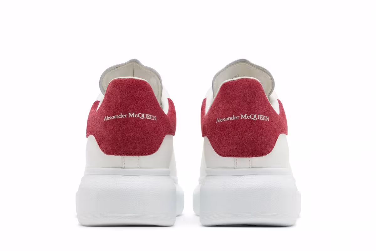Alexander McQueen Women's Oversized Sneaker White Cherry, view 7