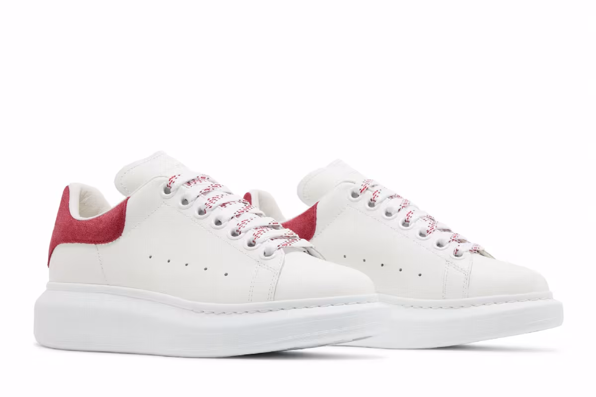 Alexander McQueen Women's Oversized Sneaker White Cherry, view 9