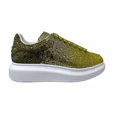 Alexander McQueen Wmns Oversized Sneaker 'Multi Green Crystal'