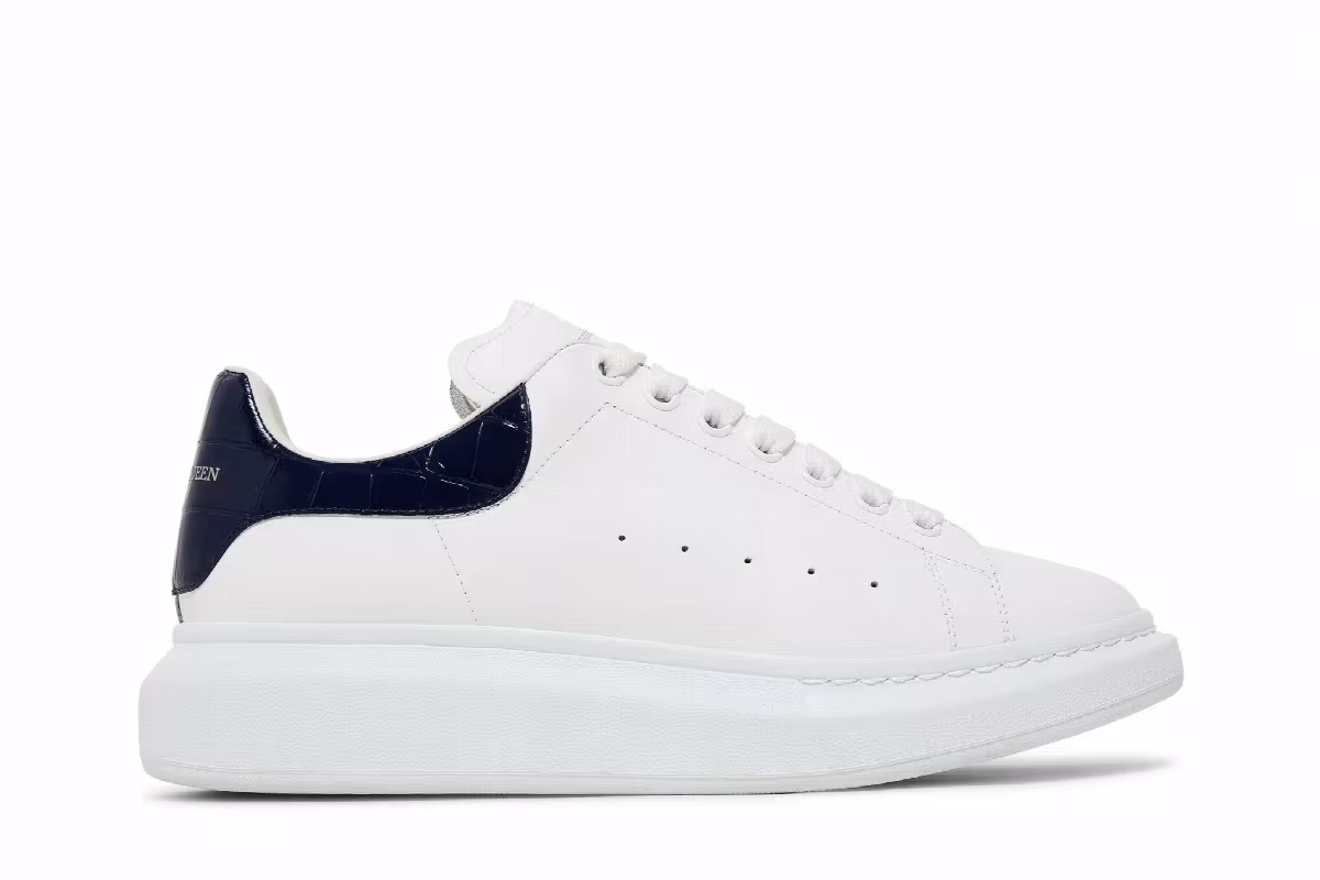 Alexander McQueen Oversized Sneaker White Navy Saks, view 2