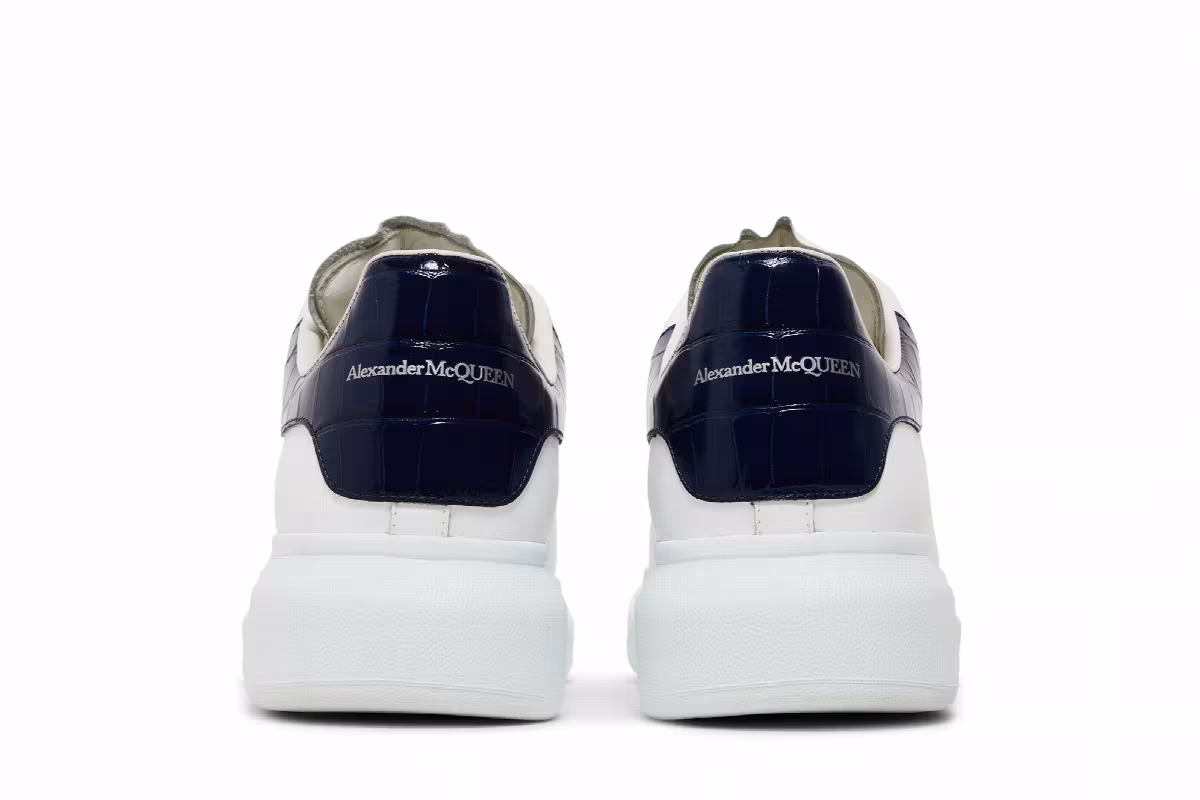 Alexander McQueen Oversized Sneaker White Navy Saks, view 7