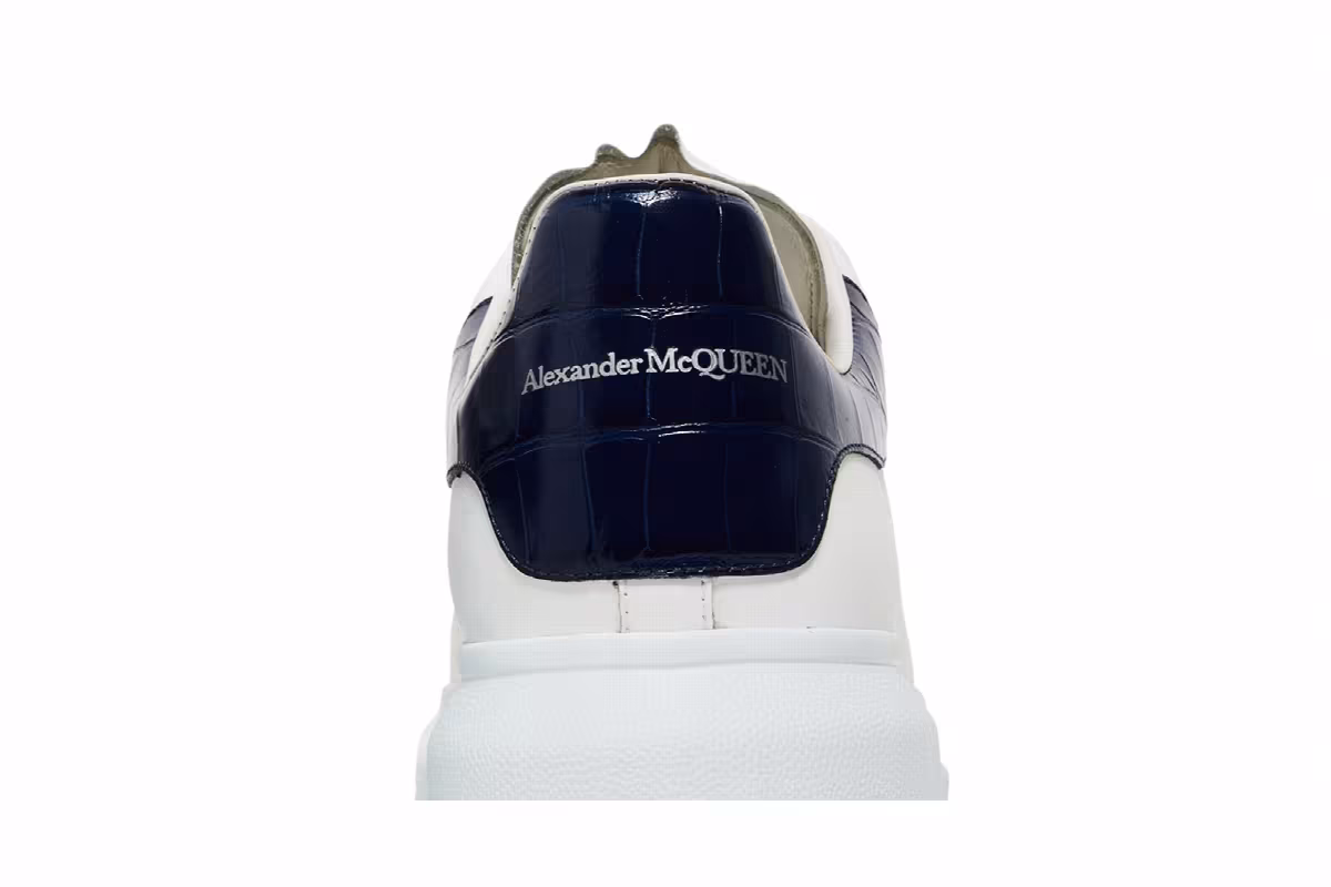 Alexander McQueen Oversized Sneaker White Navy Saks, view 8