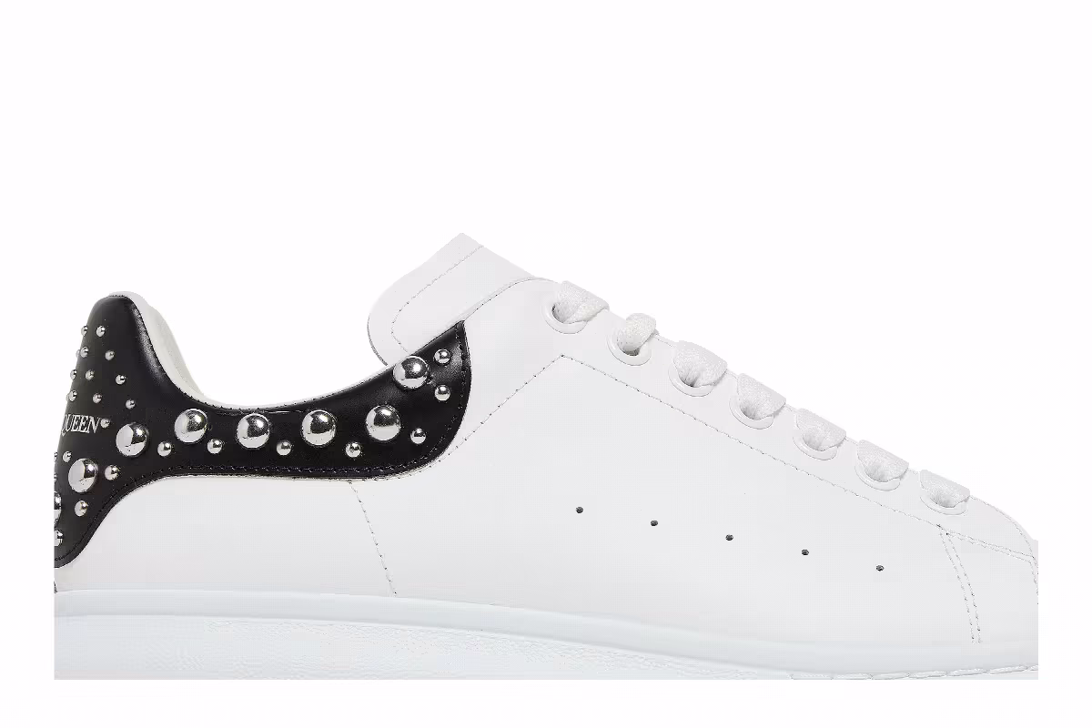 Alexander McQueen Oversized Sneaker White Black Studded, view 3
