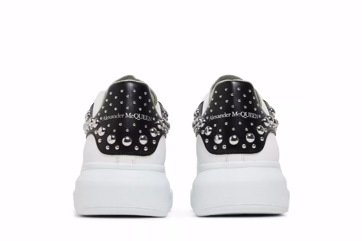 Alexander McQueen Oversized Sneaker White Black Studded, view 7