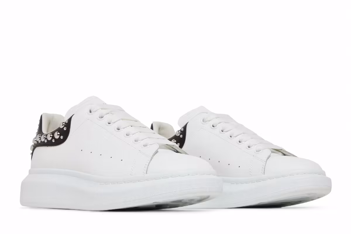 Alexander McQueen Oversized Sneaker White Black Studded, view 9