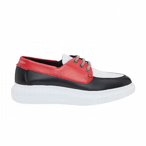 Alexander McQueen Oversized Boat Sneaker 'White Red'